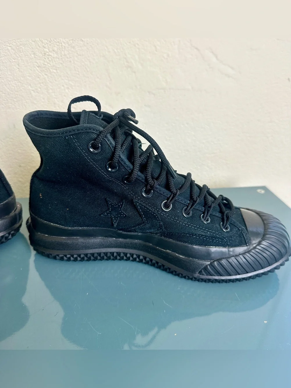 Converse All Star Mountain Club Black High Top Boots M 8 W 9.5 Fleece Lined